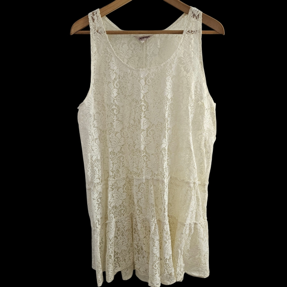 Arizona Jean Company Cream Lace Sleeveless Dress